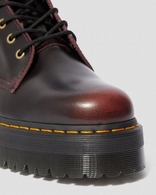 Dr Martens Dámské Boty Na Platformě Jadon Arcadia Červené, CZ-721904